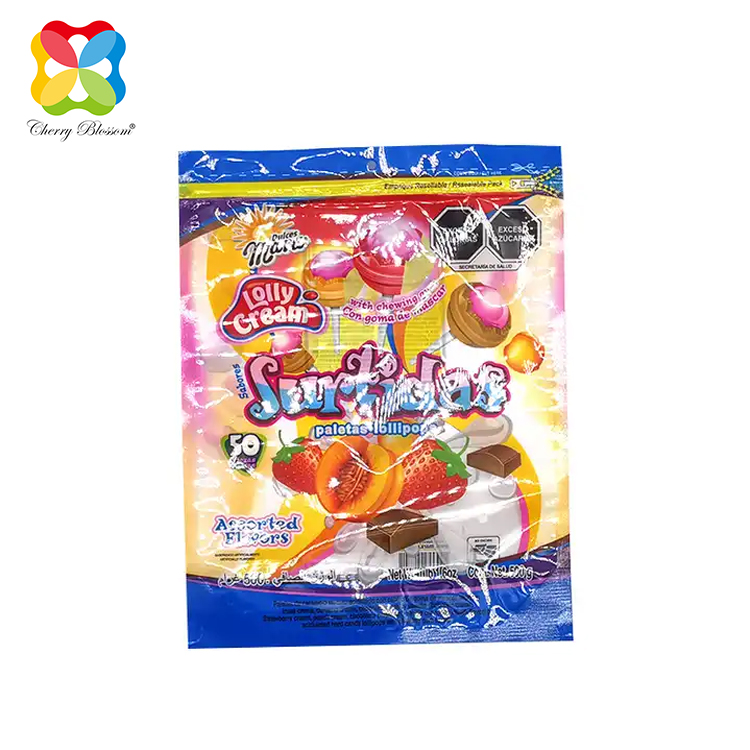 Sacchetti di imballaggio di caramelle saccu di plastica Stampa persunalizata Culori ricchi Sacchetti di imballaggio Sacchetti di imballaggio per snack