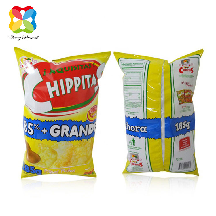 chips packaging bag roll film packaging film Potato Chips Bag Reverse Tuck End Paper Box Bag For Chips