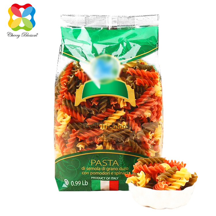Italiensk pasta Nudelemballasje Tilpasset trykk Pakkepose Italiensk pasta Makaroni Matemballasje spaghetti pasta