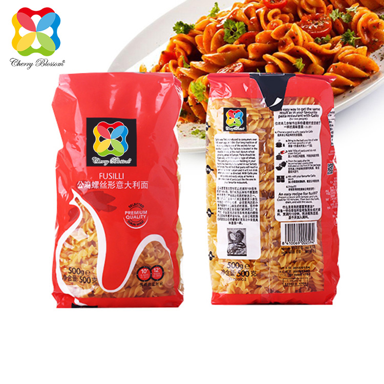 इटालियन पास्ता नूडल पॅकेजिंग सानुकूलित मुद्रण पॅकेजिंग बॅग इटालियन पास्ता मॅकरोनी फूड पॅकेजिंग स्पॅगेटी पास्ता